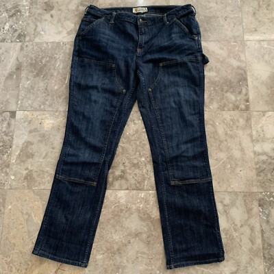 Carhartt Double Knee Slim Fit Womens Straight Leg Jeans Sz 16
