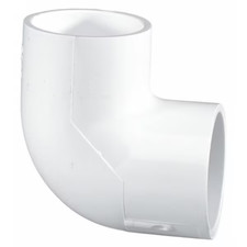50 Each, PVC Pipe Elbow, 1 in, Slip x Slip, 90 deg Angle, White, SCH 40, 450 psi