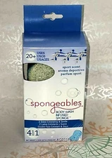 Spongeables Body-Wash Infused Sponge Sport Scent Exfoliate Cleanse Massage 4 oz