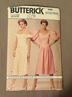 Vintage Pattern 80's Sweet 16 Candles Molly Ringwald Princess Cut Dress Sz 12-16