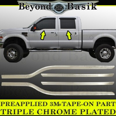 1999-2016 Ford F250 F350 F450 F550 Crew Cab CHROME Window Sill Trims COVERS