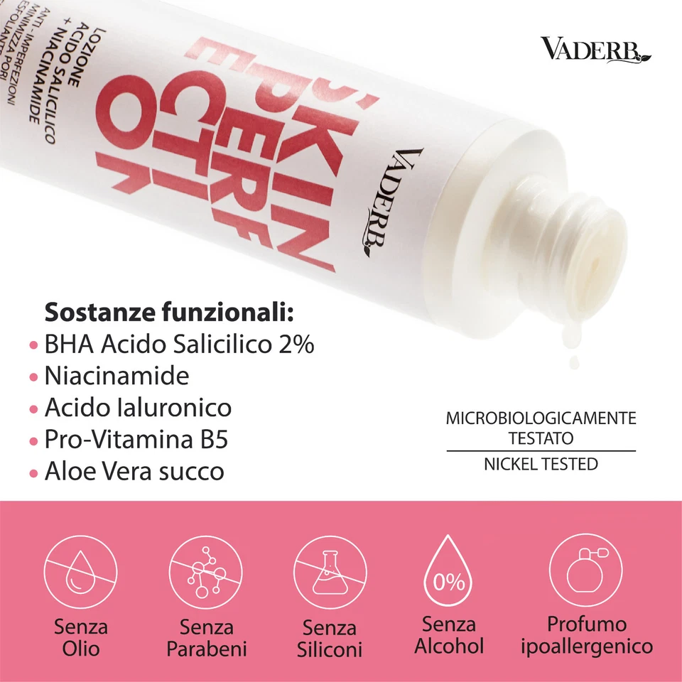 Lozione Brufoli Acne e Imperfezioni 150 ml Esfoliante Viso con Acido Salicilico - Immagine 3 di 4