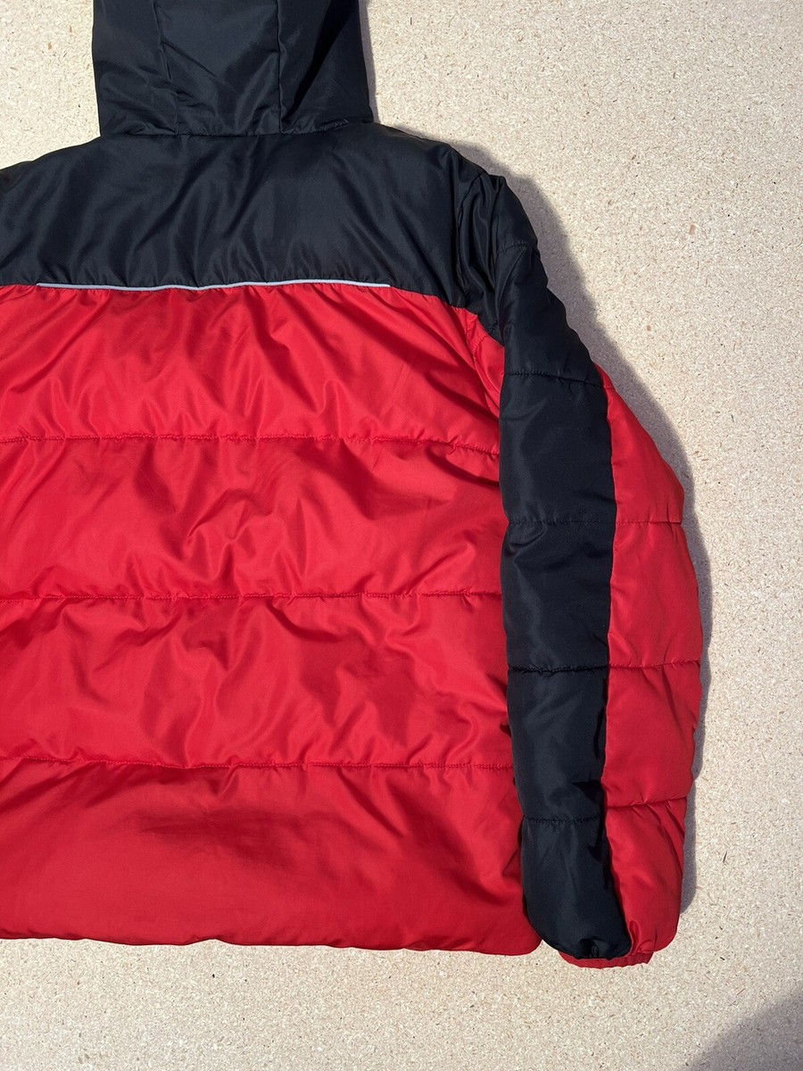 Wonder Nation Youth Red Puffer Jacket Fur Hood Size XXL 18 Sweater