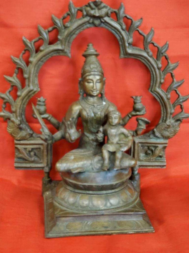 Juego de 8 estatuas de bronce Lakshami de 12" de altura Ashthalakshami Foto 3 de 4