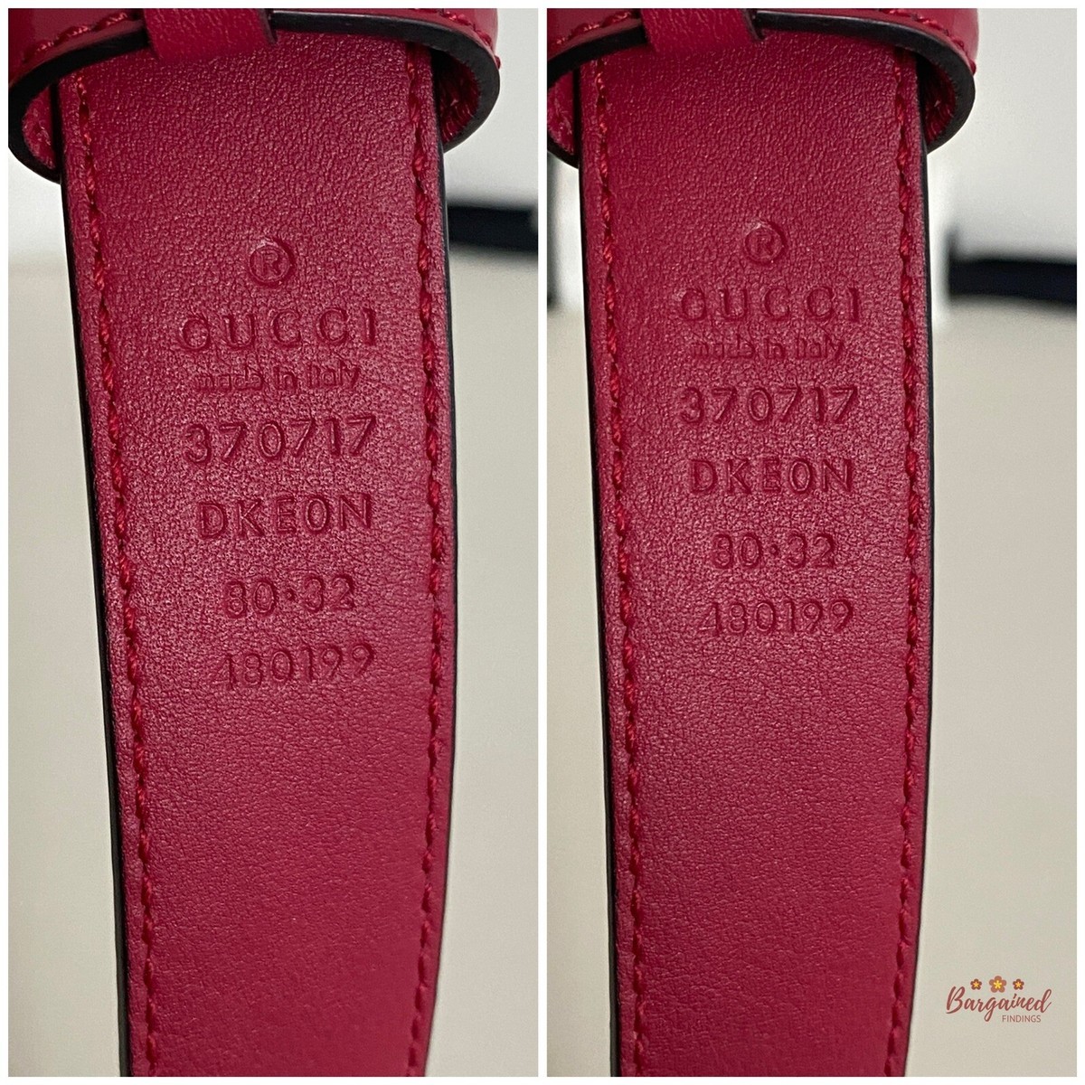 Authentic Gucci Red Coated Calfskin Leather Silver Interlocking G Buckle Belt 32 Gucci Green Red Nylon Web Belt with Silver-tone GG Buckle 35  main image 2