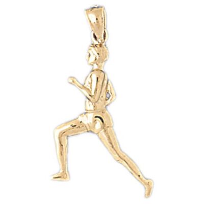 Running Figure Charm Pendant 14k Gold (1.5 Grams)