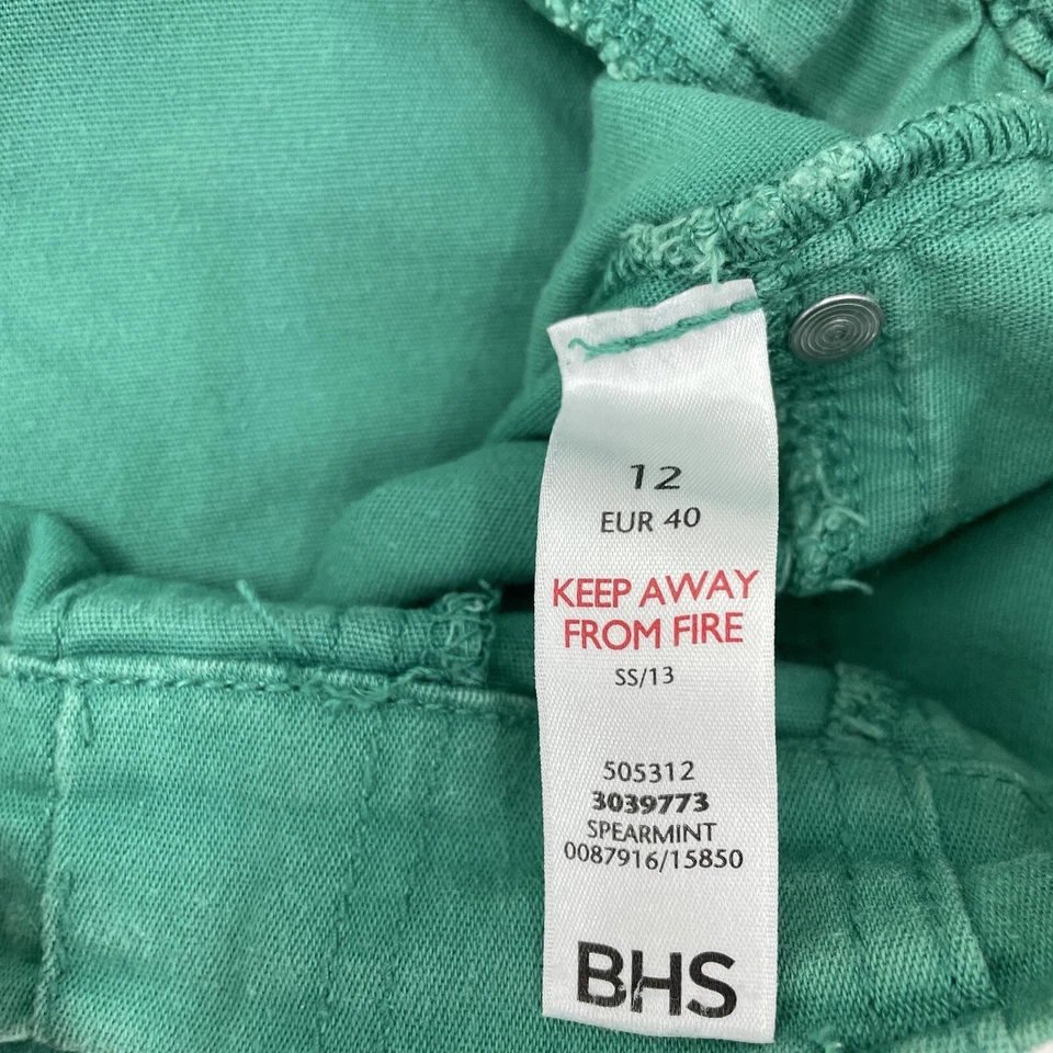 BHS GREEN DENIM SKINNY JEANS JEGGINGS STRETCH VINTAGE HIGH WAIST UK 12 - Image 4 of 4