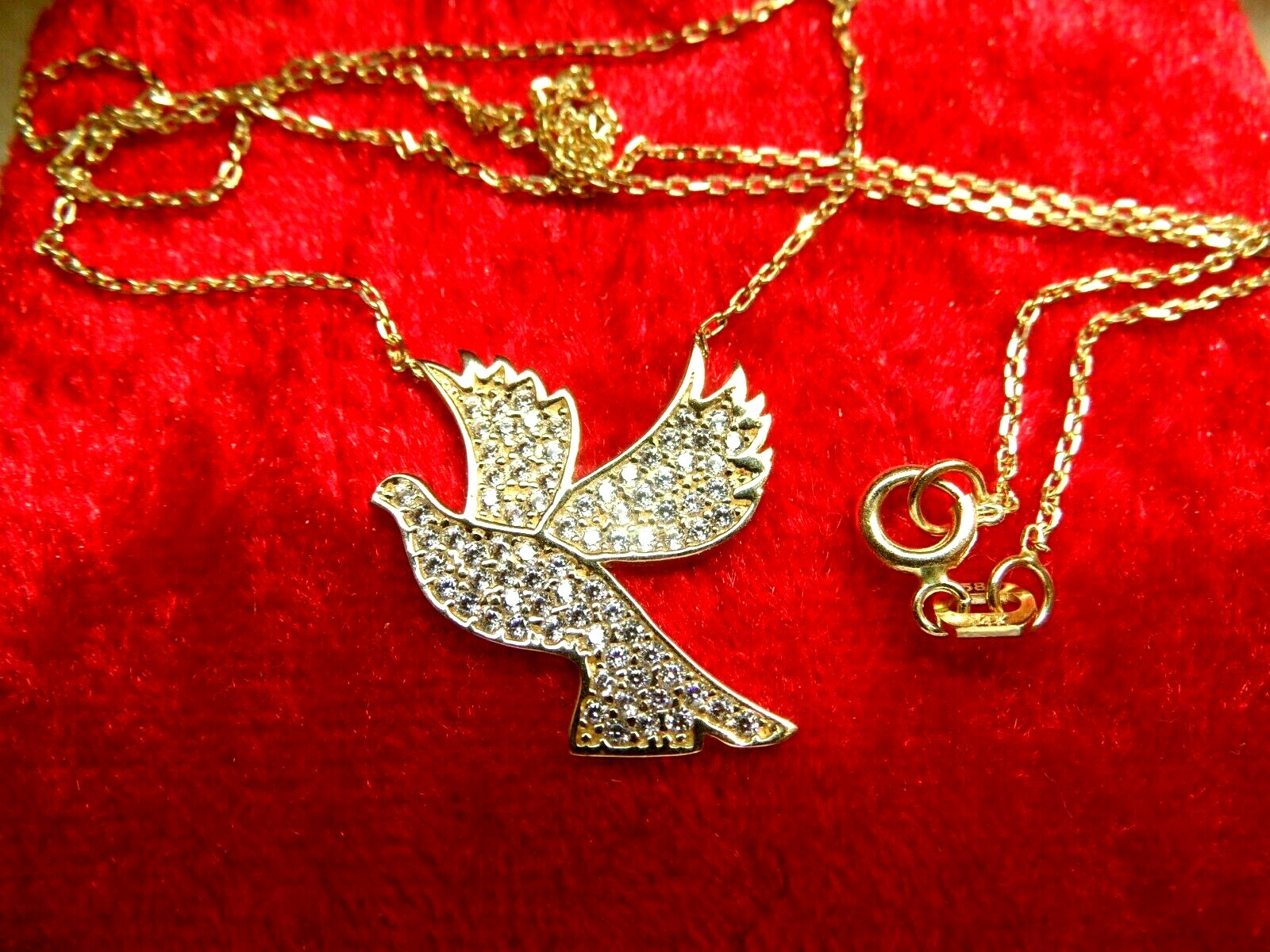 Taube, Heiliger Geist, Holy Spirit, Gold Ketten mit Anhänger 585, Firmung