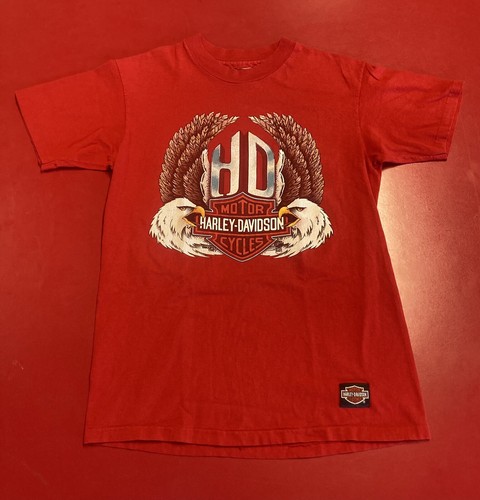 Vintage 1989 Harley Davidson Miller's Custom Parts Daytona Beach FL Red Shirt