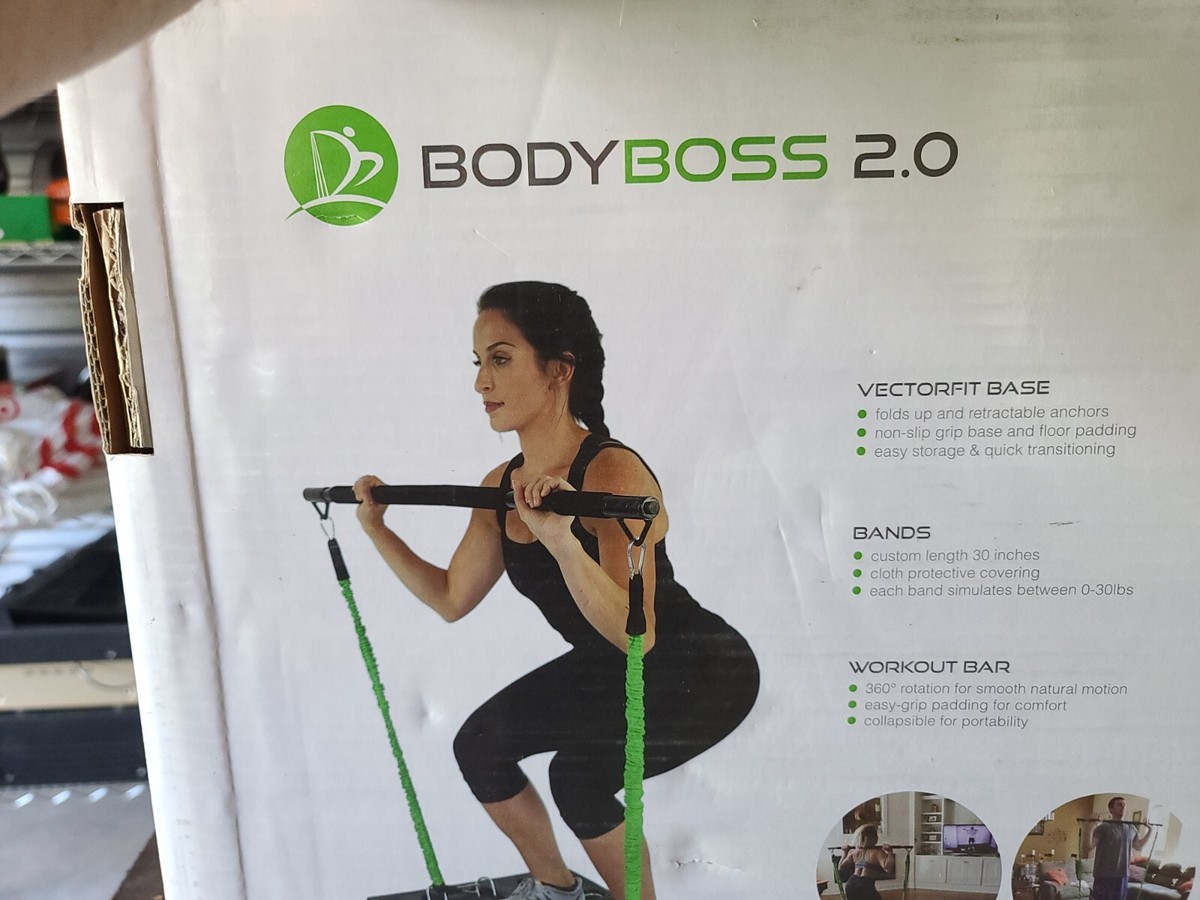 Bodyboss Home Gym Full Portable Workout Package- Green for