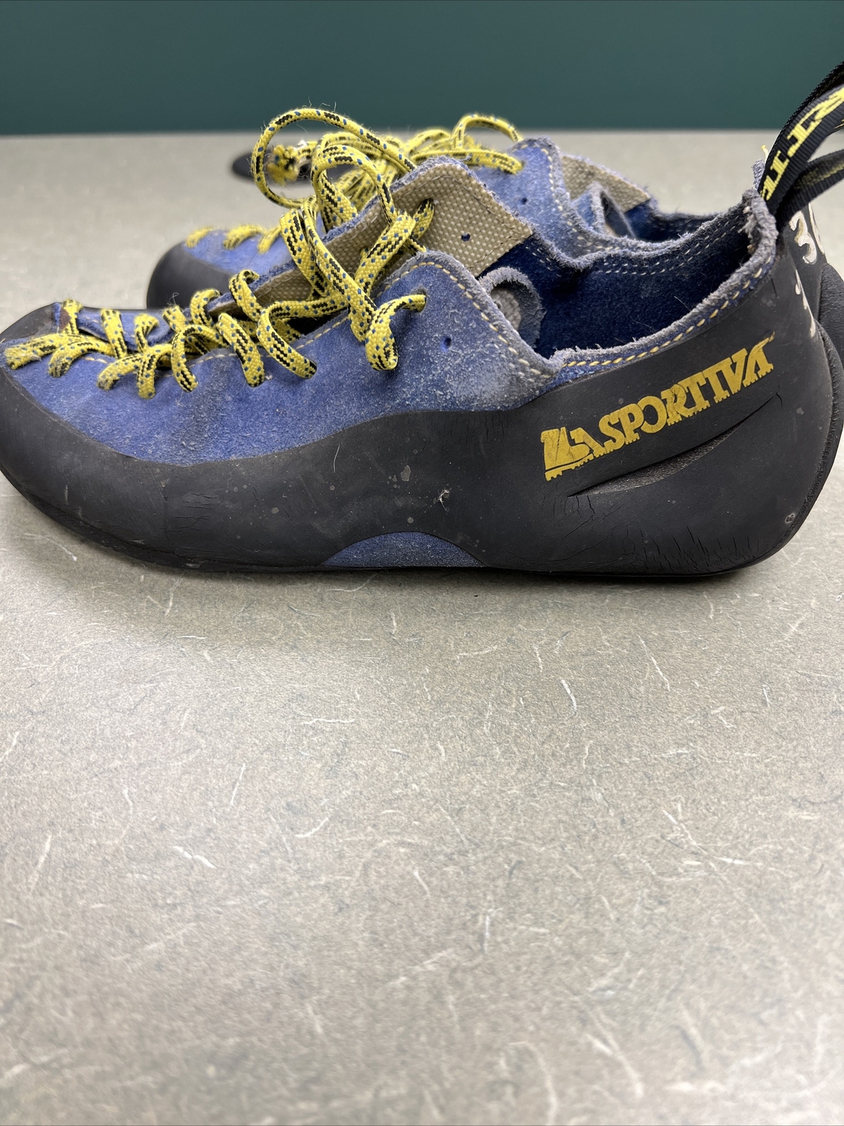 Vintage La Sportiva Climbing Shoes Blue Yellow, Size 7,hiking, Summer