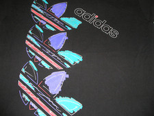 Vintage Adidas Trefoil T Shirt Rainbow Made In USA Mens XL