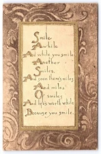 Greetings, Smile Awhile...Miles and Miles of Smiles...Life's Worthwhile, DB 1910