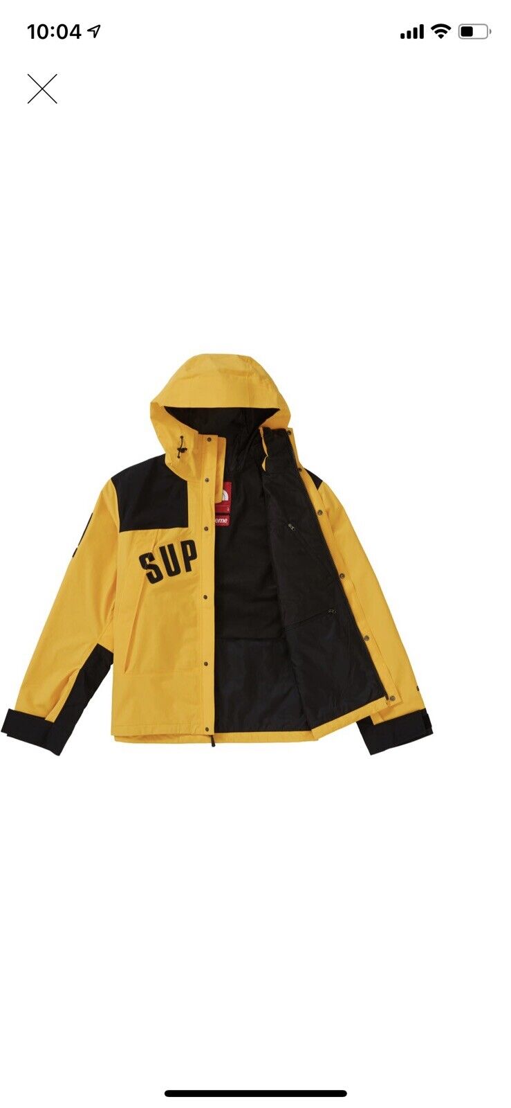 yellow supreme north face jacket