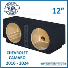 Chevy Camaro 2016-2024 12" Dual Sealed Sub Box Subwoofer Enclosure Ground Shaker