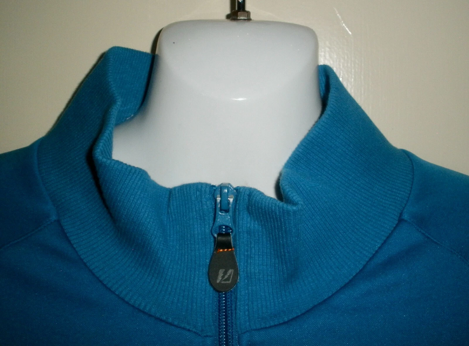 VETEMENTS #948 Amplify Giacca Felpa Blu Full Zip Uomo XL Jogger Track Foderata in Pile