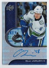 2020-21 Upper Deck Trilogy Rookie Renditions Autograph Silver Olli Juolevi 01/35