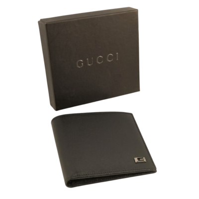 GUCCI グッチ 本革　手袋ブラックGENUINE LEATHER Gucci Black Men's Wallet with Original Box - Free Shipping
