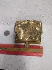 Vintage 1940 s WHITING DAVIS Shiny Gold Mesh Coin Purse/Small Bag