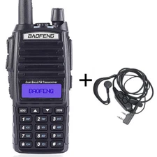 UV-82 Walkie Talkie 5W VHF UHF Dual Band Two-Way Radio FM Transceiver + Earpiece