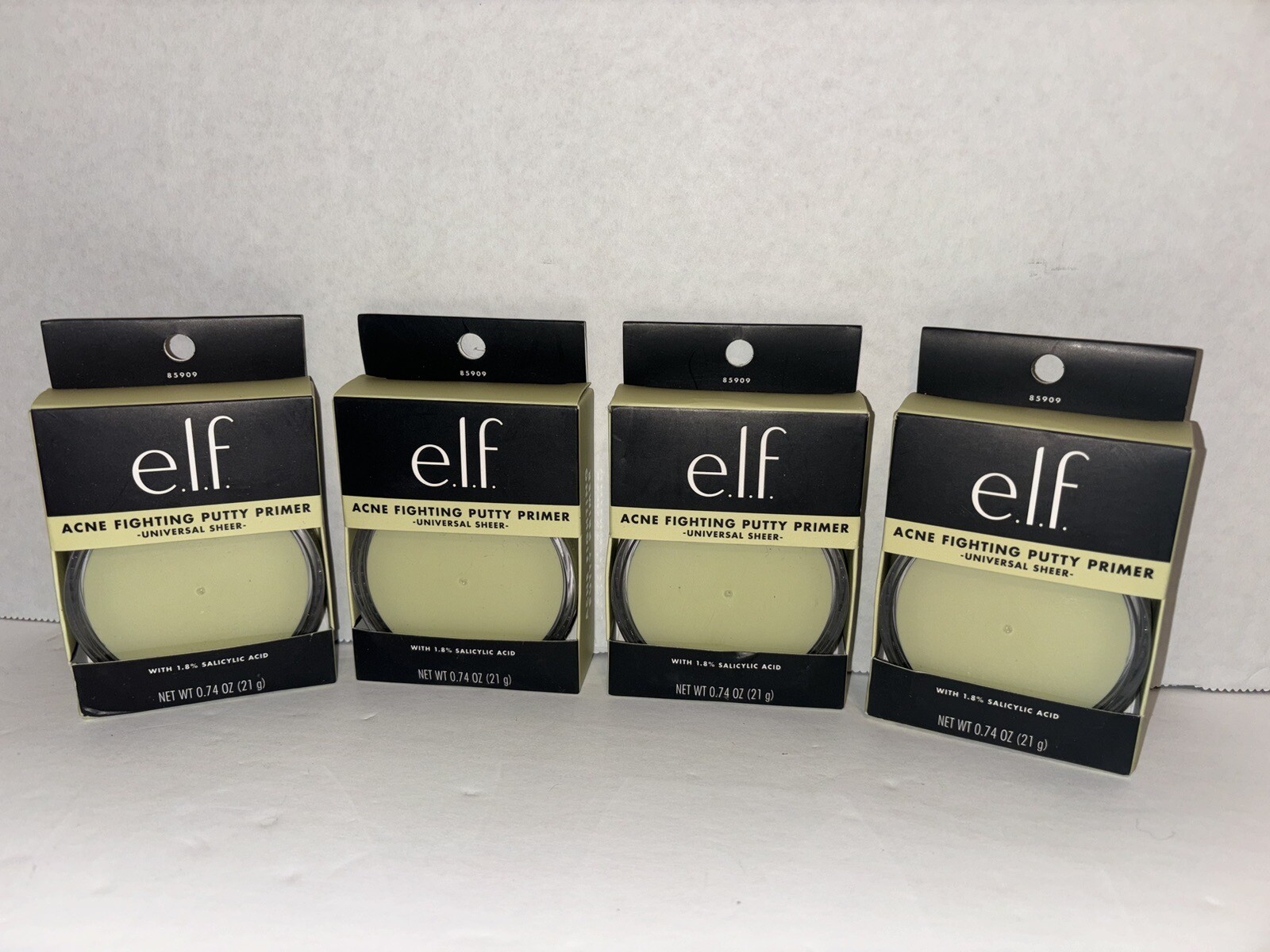 Lot of 4 ELF ACNE FIGHTING PUTTY PRIMER SHEER W/ 1.8 SALICYLIC ACID 08