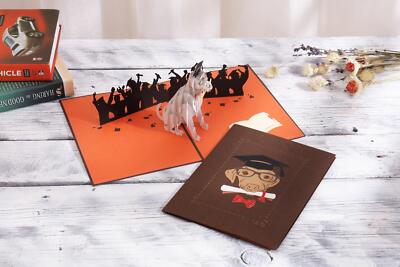3D Graduation Puppy Pop-up Card, Graduation Gift, Greeting Cards