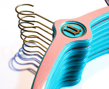 Lot of 8 Vintage Hollywood Regency MCM Wooden Clothes Hangers Monogrammed U