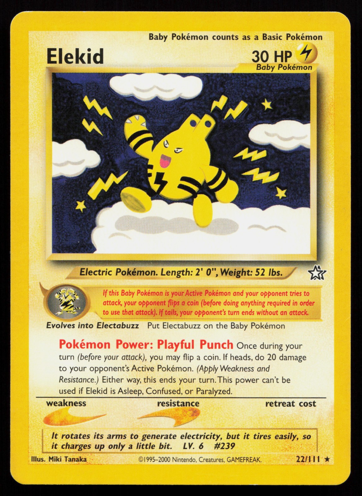 Elekid 22/111 Rare Neo Genesis Pokémon Card