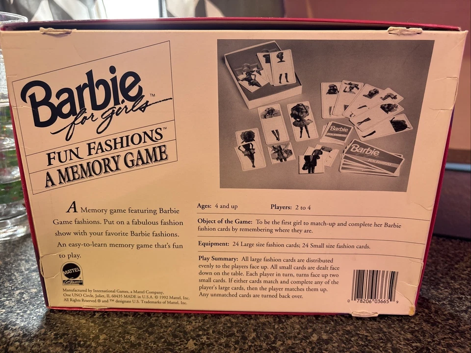 Vintage Barbie for Girls Fun Fashions Memory Game 1992 - Image 2 of 3