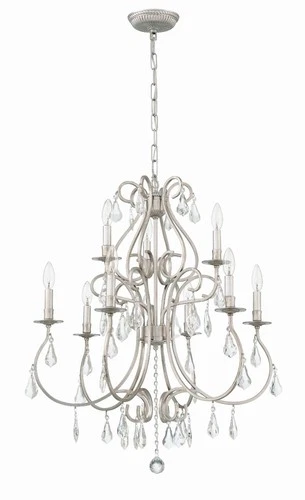 Crystorama Ashton 25 1/2"W Olde Silver 9-Light Chandelier - Picture 4 of 10