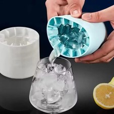 Silicone Ice Cube Mold Round Mini Ice Maker Bucket Tray DIY Barware Space Saving