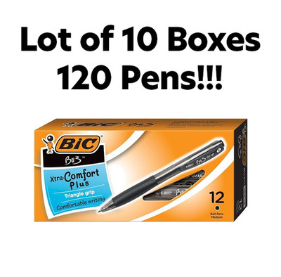 BIC Ballpoint Retractable Pens (BU311BK) Black ink Comfortable Writing Grip