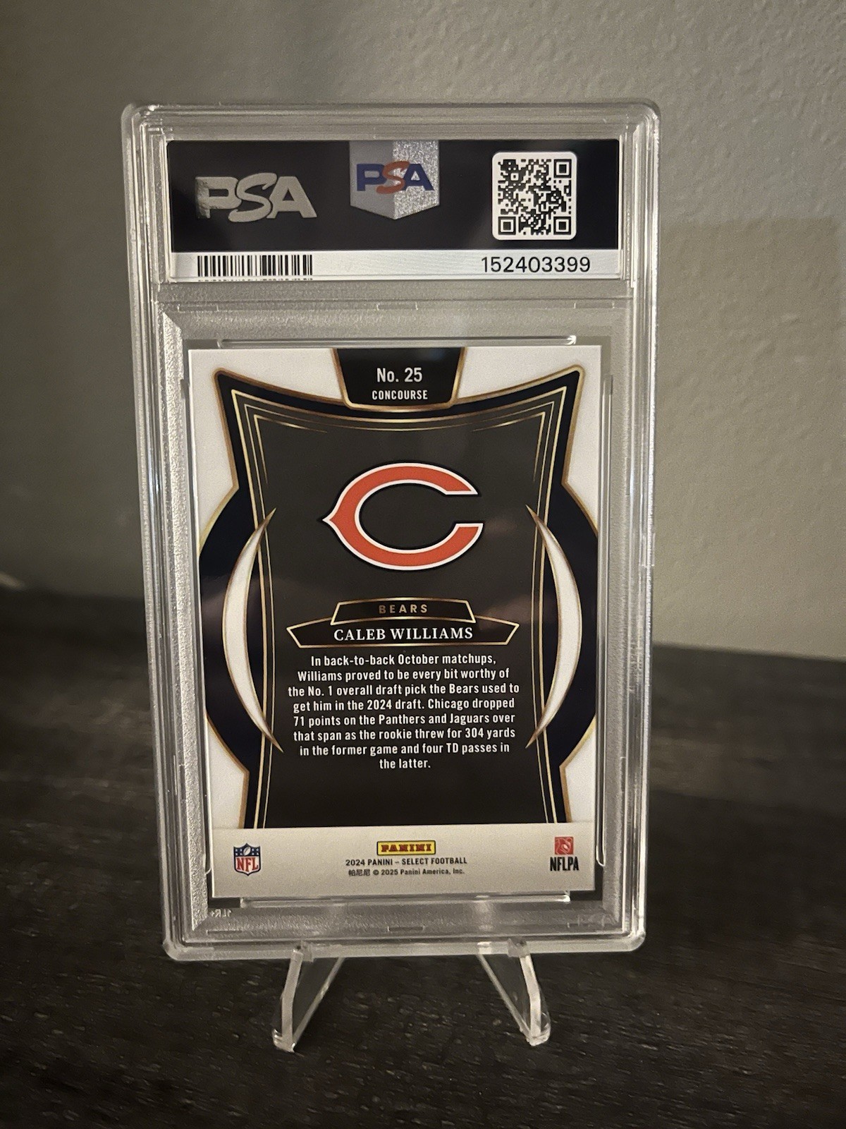2024 Panini Select - Concourse Caleb Williams #25 (RC) PSA 10 view 4