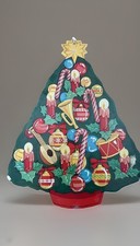 Vintage Christmas Die Cut Cardboard Decoration Tree