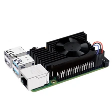 Aluminum Heatsink with PWM Controllable Fan for Raspberry Pi 4, Pi 4 Armor Lite 