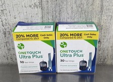 2 Boxes OneTouch Ultra Plus Blood Glucose Test Strips 30 Strips X2 Exp 03/2027