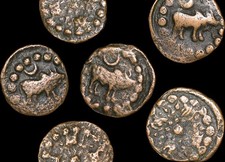 Set of 2 Ancient Nepal Lichhavi Drachm Coins - Narendradeva (C. 641-680 CE)