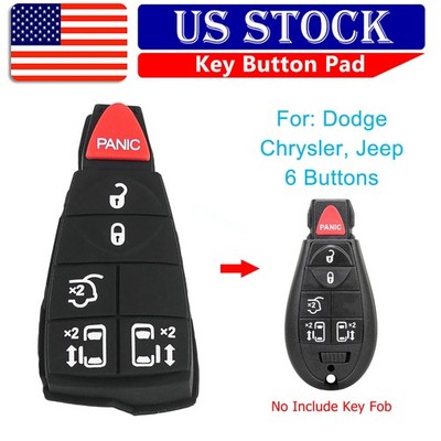 Replacement for 2008-2016 Chrysler Town & country Key fob Rubber 6 Button Pad
