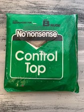 No Nonsense Control Top Pantyhose Size B Nude Reinforced Toe 100 Nylon VTG