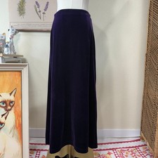 Vintage Purple Velvet Maxi Skirt Witchy Whimsigoth Romantic Goth Dark Fairy S M