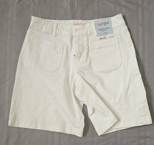 Cat  Jack Girl's White Bermuda Shorts Adjustable Waist Size L 10-12 