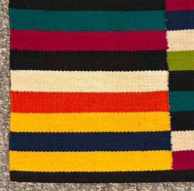 2 Rugs EUC Crate & Barrel 2' X 3' 100% Cotton Rug PAX Striped Color Block MODERN