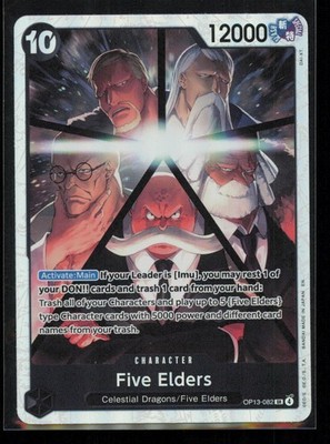 Five Elders OP13-082 One Piece Carrying On His Will Super Rare Near Mint