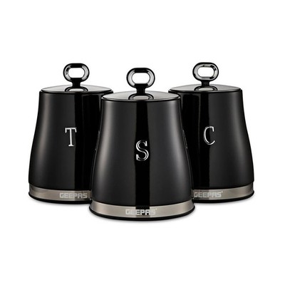 GEEPAS Kanister Set Küche Vorratsdose Tee Kaffee Zucker 3er Set 1,4L