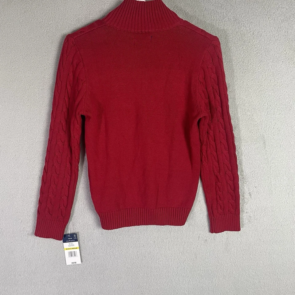 Suéter Izod Niños Talla M 10/12 Rojo Juvenil 1/4 Cremallera Pullover Tejido con Cable Nuevo con Etiquetas Foto 2 de 4