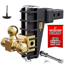 LOCAME Adjustable Trailer Hitch Fit 2 Inch Receiver, 8 Inch Drop Hitch 17000 LBS