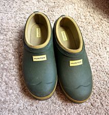 Hunter Original Play Women's Green Rubber Slip-On Ankle Rain Boot US 6 EU 37