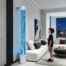 Water Bubble Fish Tube Lamp- Wall-Mountable Sensory Aquarium Night Light with 8