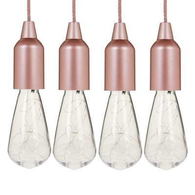 Improvements 4-Pack LED Edison Firefly Fairy Pull Lights w/ Remote, Rose