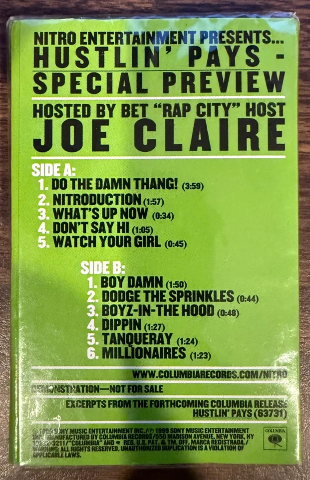 Nitro Hustlin' Pays Preview Snippet Cassette 1999 - Image 2 of 2
